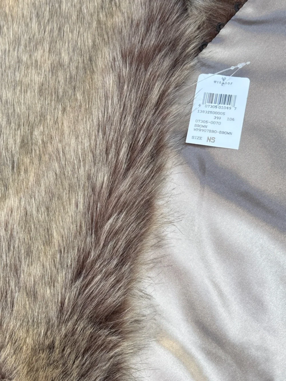 Faux Fur Scarf Collar - Taupe Brown - NWT